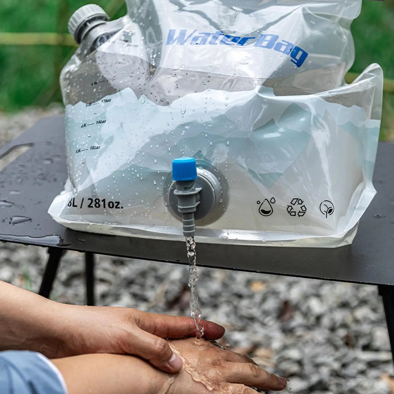 Foldable Water Bag Portable Camping Container Spigot Leak Proof