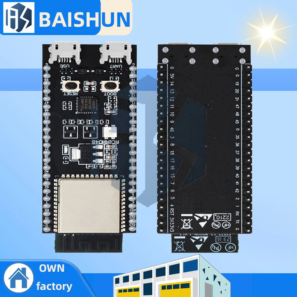 RCmall ESP32-S3-Dev-KitC-1 N16R8 Development Board Wi-Fi + BLE MCU Module Integrates Complete Wi-Fi and BLE Functions 16MB Flash Zpaxo