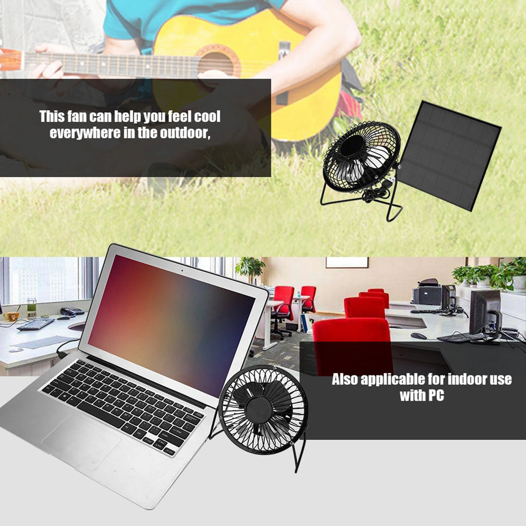 Solar Panel Fan 3W 6V Outdoor Solar Panel Portable Mini Fan USB Cooling Kit Accessory USB Fan Zpaxo