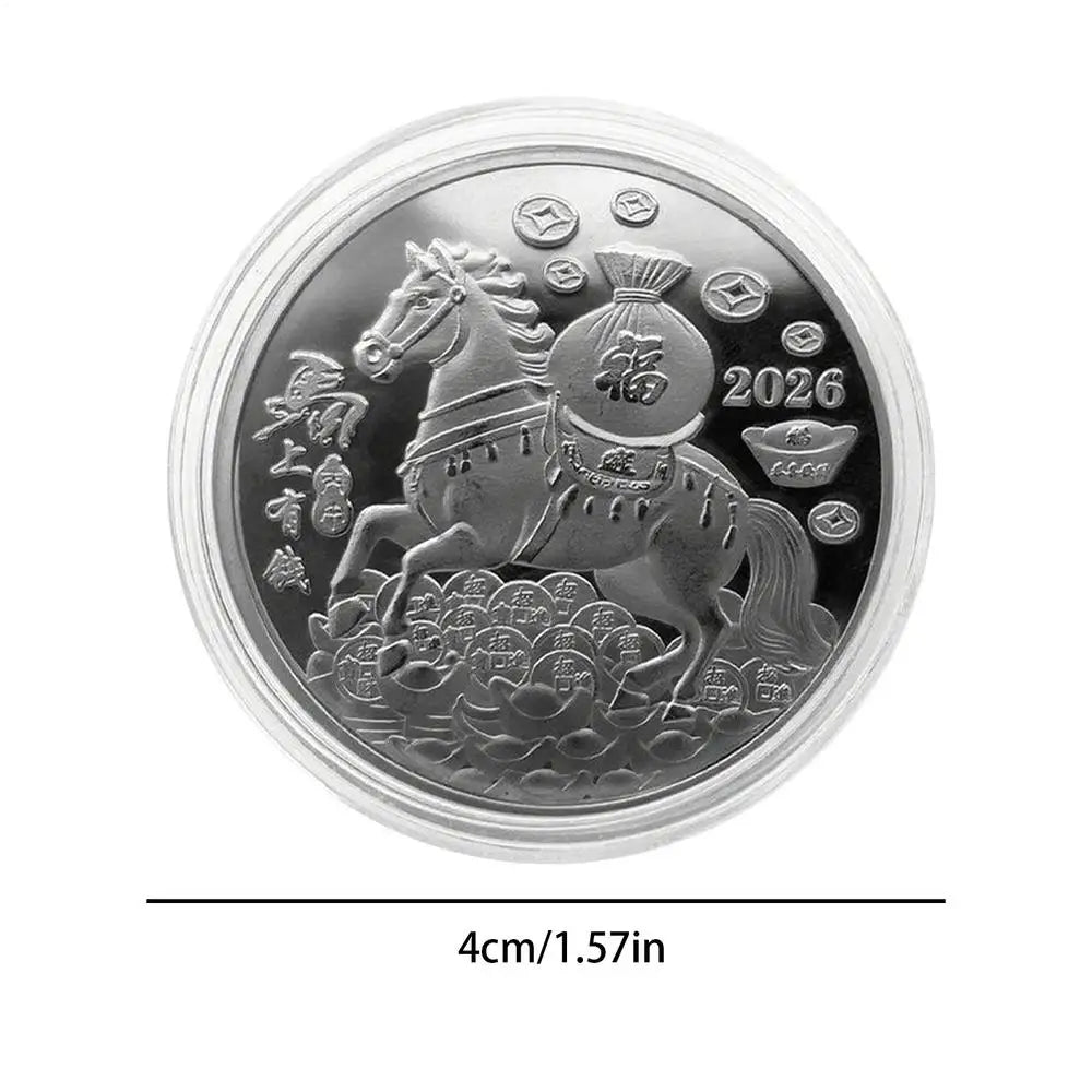 Collectible Coin Blessing Lucky Horse Coin Year of the Horse Collection Display Collecting for Kids Women Decor Home Art Zpaxo B