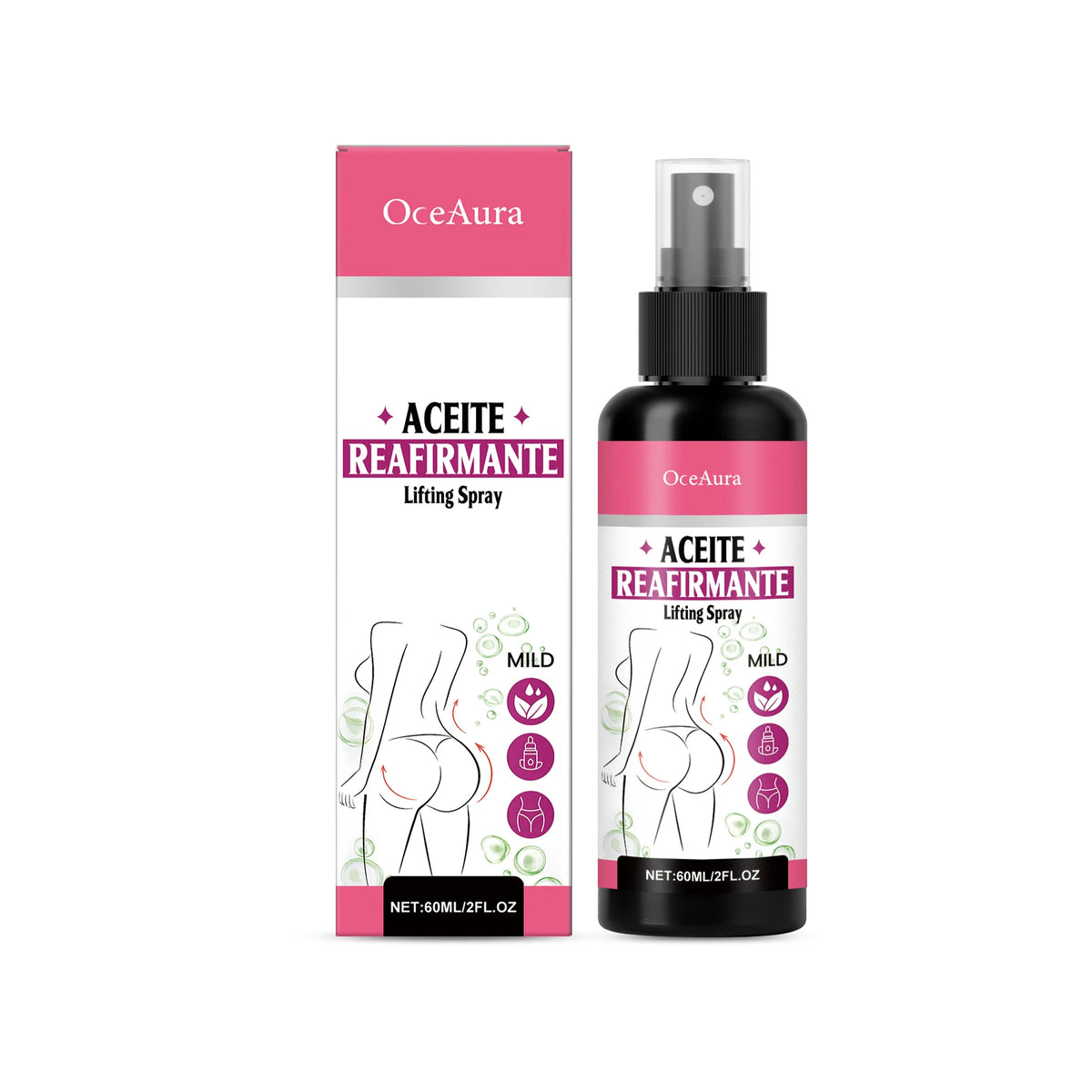 Firming Buttocks Skin Care Spray Enhance Buttock Contours Gently Massage Fuller Smooth, Moisturized Soft Refreshing Skin Care Zpaxo 60ml boxed