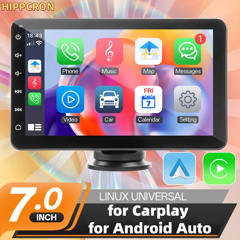 HIPPCRON Car Multimedia Player HD Display Carplay Android Auto Radio Zpaxo