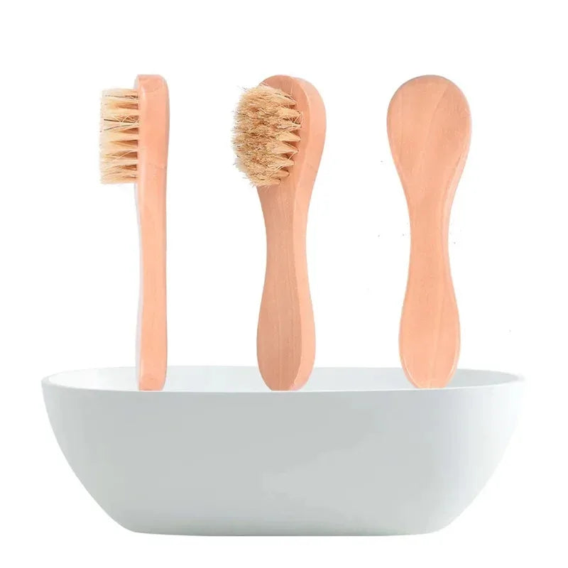 Natural Bristle Face Cleansing Brush – Bamboo Handle | 1/3/5 Pack