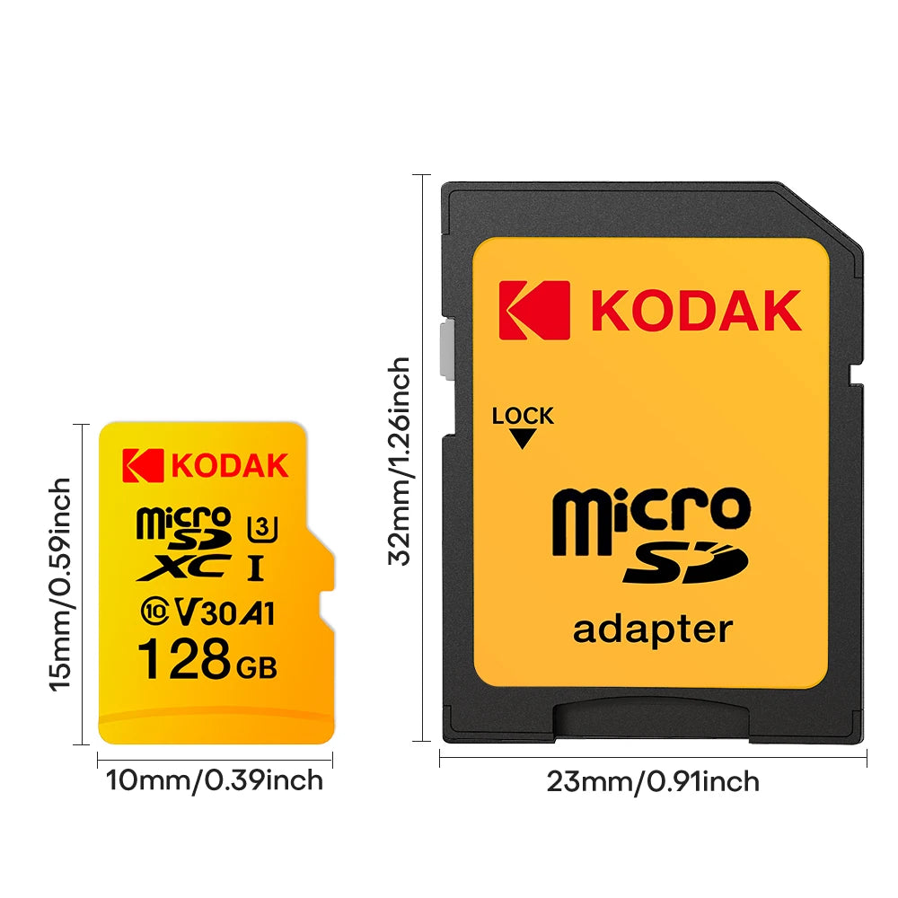 KODAK High Speed 128G Micro SD Memory Card Class 10 Micro TF flash usb pen drive card for Smartphone UAV monitor Zpaxo