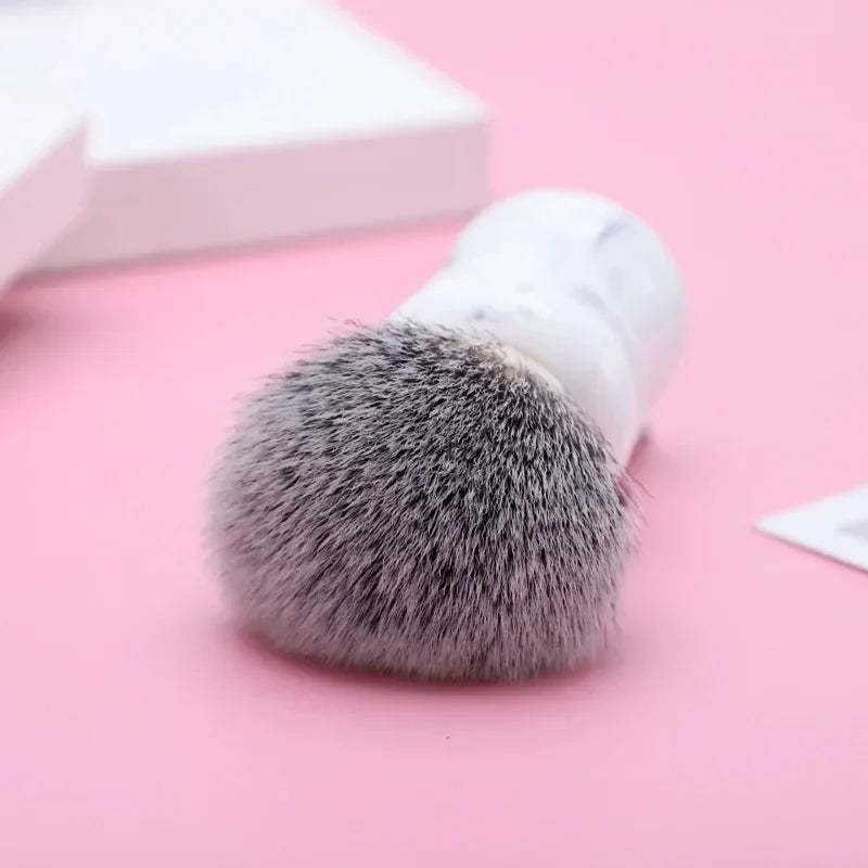 Yaqi 24mm Everest White Marble Synthetic Travel Shaving Brush Wet Shaving Brush Zpaxo