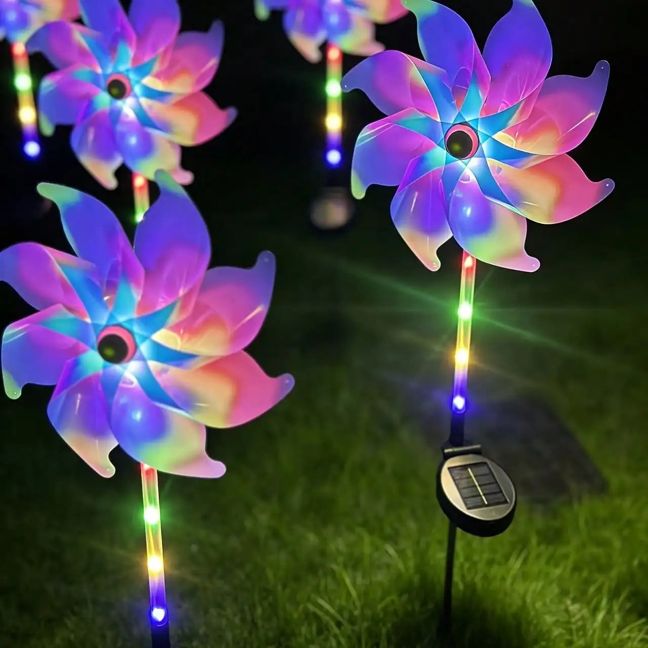 Bright Rotating Solar-powered Windmill Light It's Also Perfect