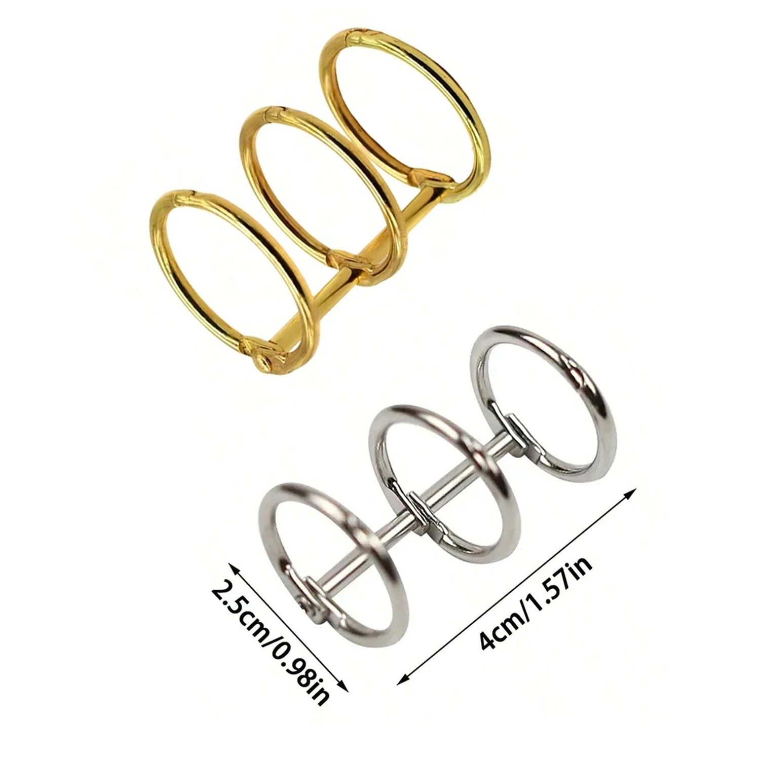 2/10Pcs 3-Rings Metal Loose Leaf Book Binder Rings for Travel Diary Photo Album Notebook Binding Spines Combs School Supplies Zpaxo