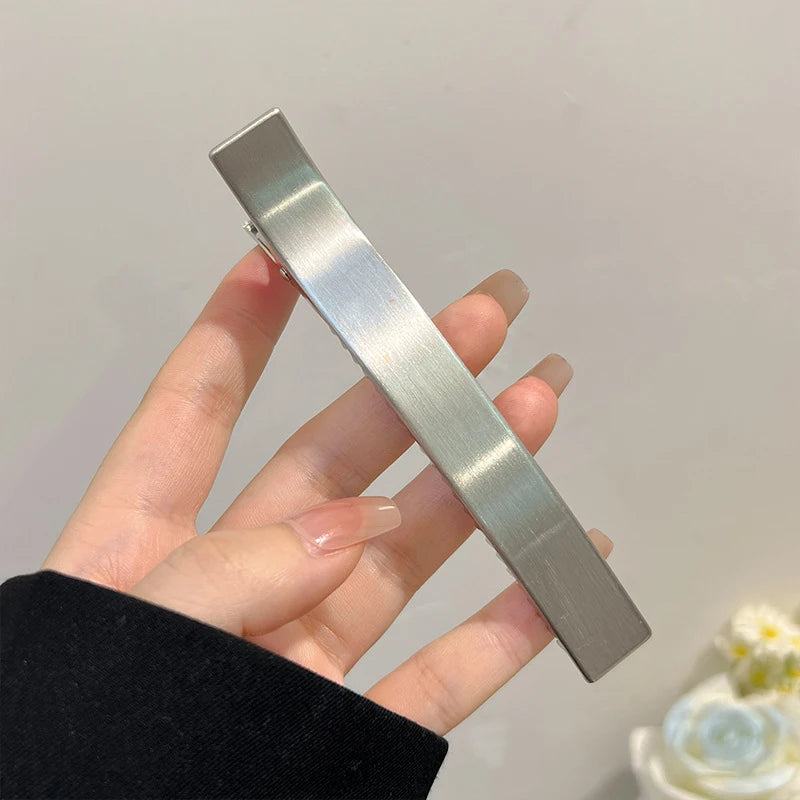 Korean Women Elegant Hair Clips Barrettes for Girls Metal Hair Claws Hairpin Bangs Duckbill Clip Ponytail Fashion Accessories Zpaxo 1PC Silver