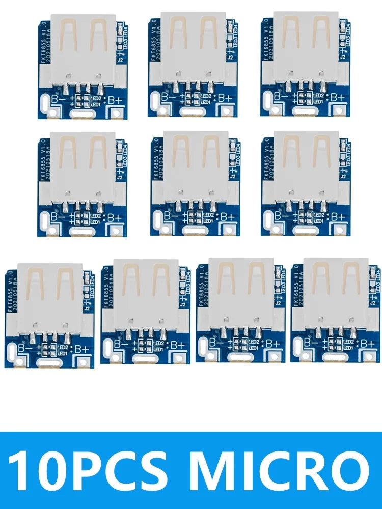 10PCS 5V Boost Module (134N3P): Lithium/LiPo Protection with LED Display – USB/Type-C Compatible for DIY Charger Projects Zpaxo 10PCS MICRO