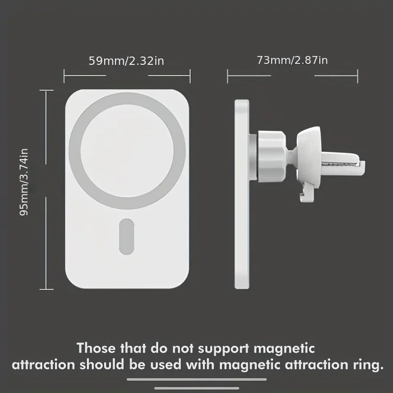 15W Magnetic Wireless Car Charger Mount – iPhone & Xiaomi Wireless Car Charger Zpaxo