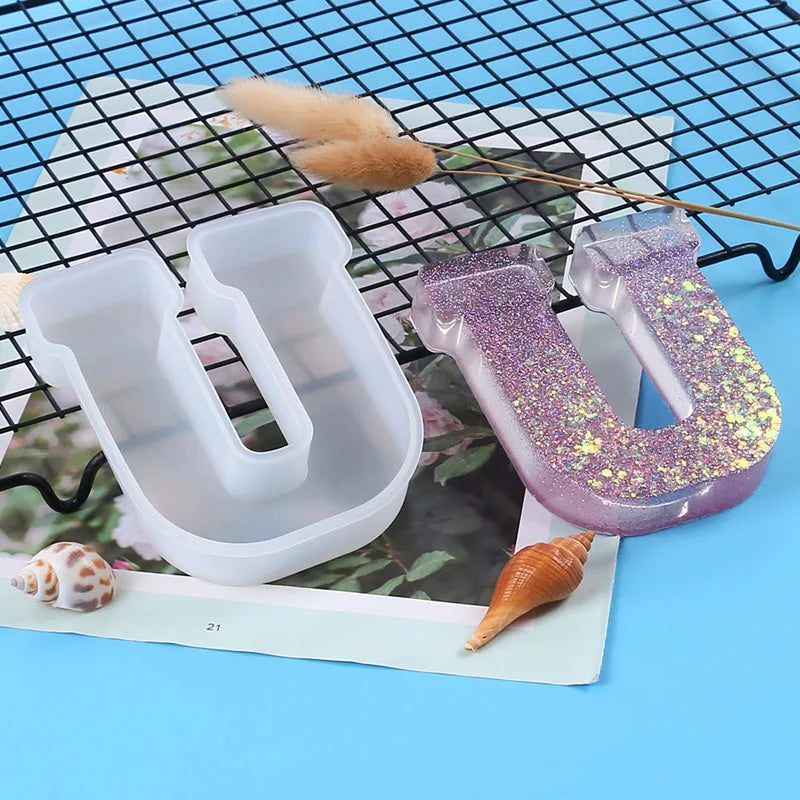 A to Z Large Letter Silicone Mold Capital Alphabet Epoxy Molds DIY Jewelry Craft Candle Making Birthday Party Cake Home Decor Zpaxo