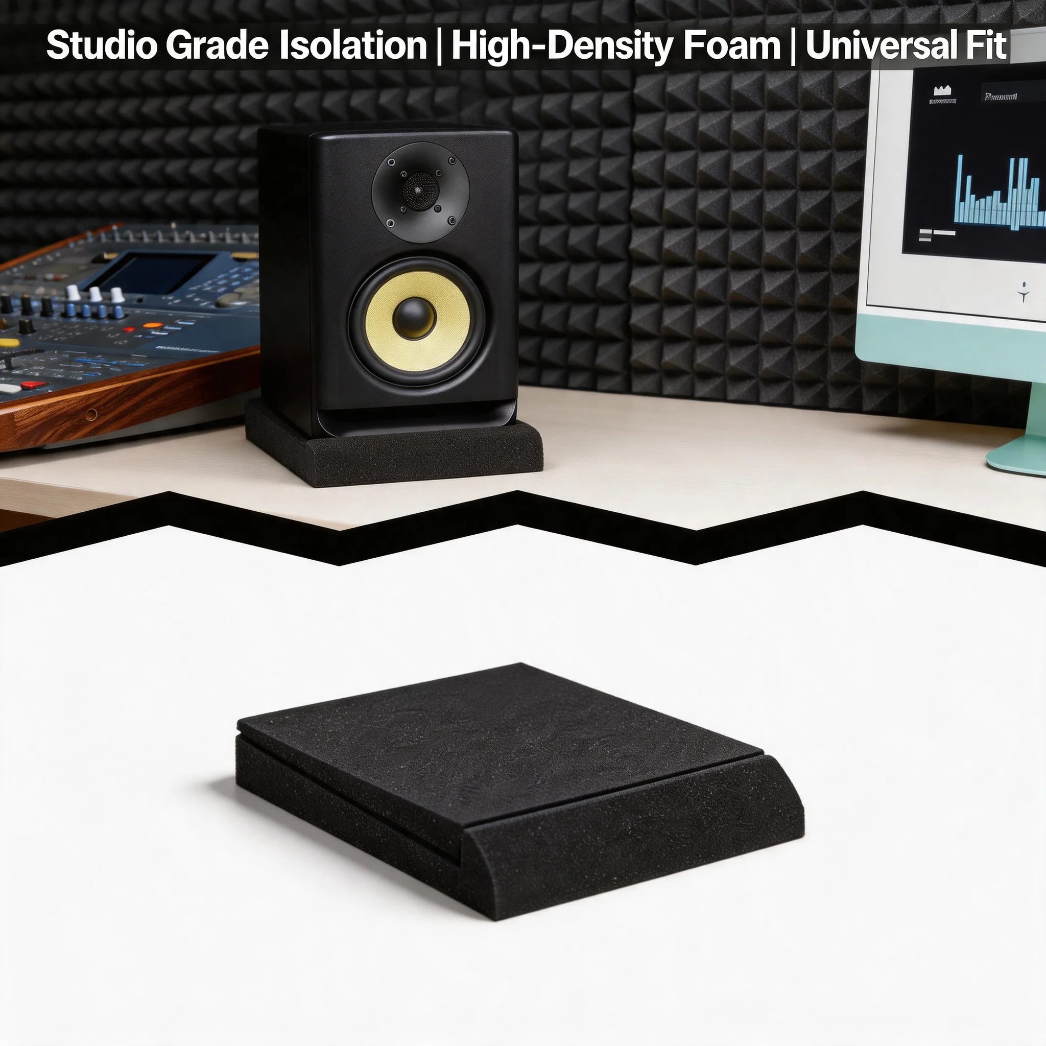 Studio Monitor Speaker Isolation Pads – Acoustic Foam 2-Pack
