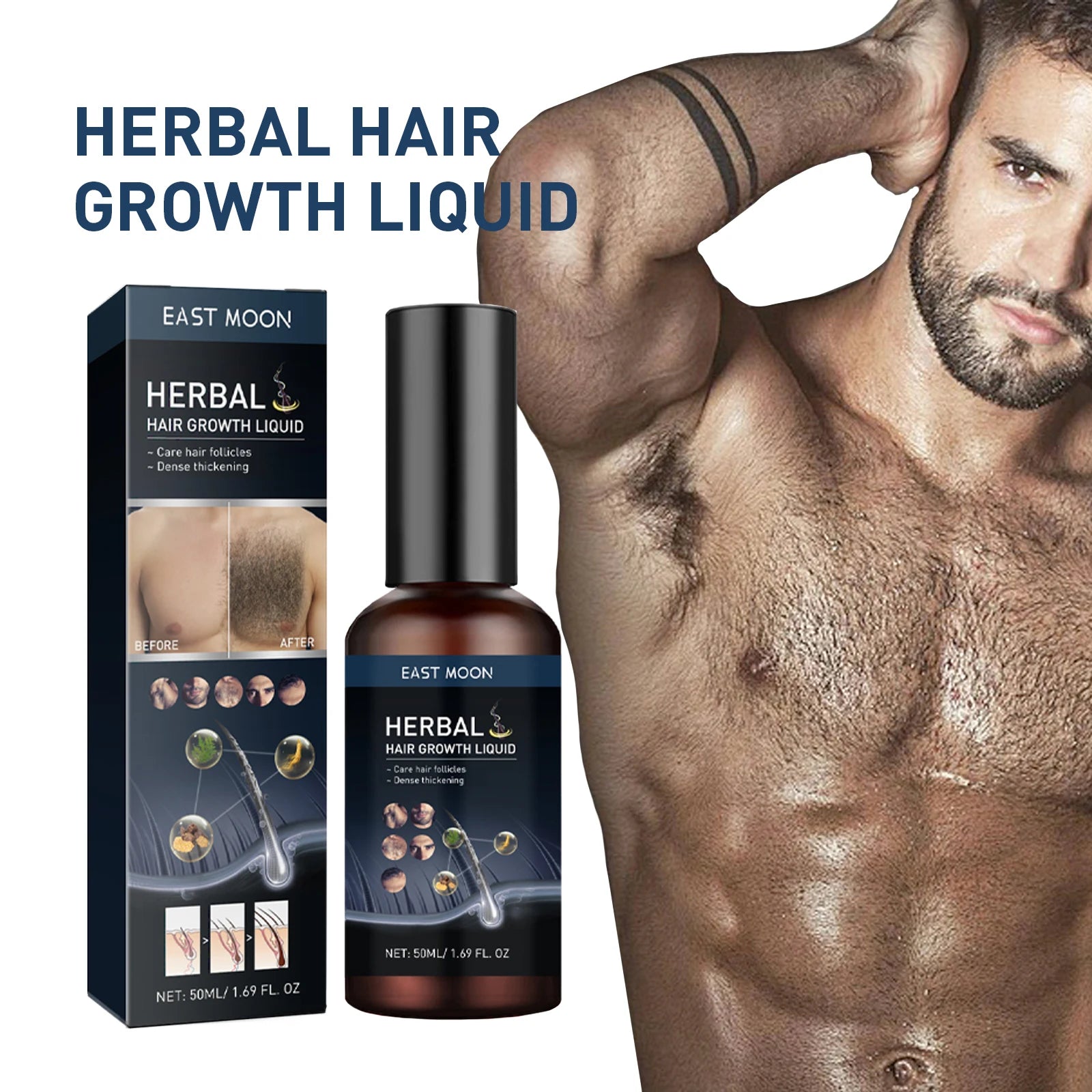 Hair Growth Liquid Chest Maintenance Baldhead Massage Glossy Treatment Improve Nourishing Repair Damaged Men Beard Essential Oil Zpaxo