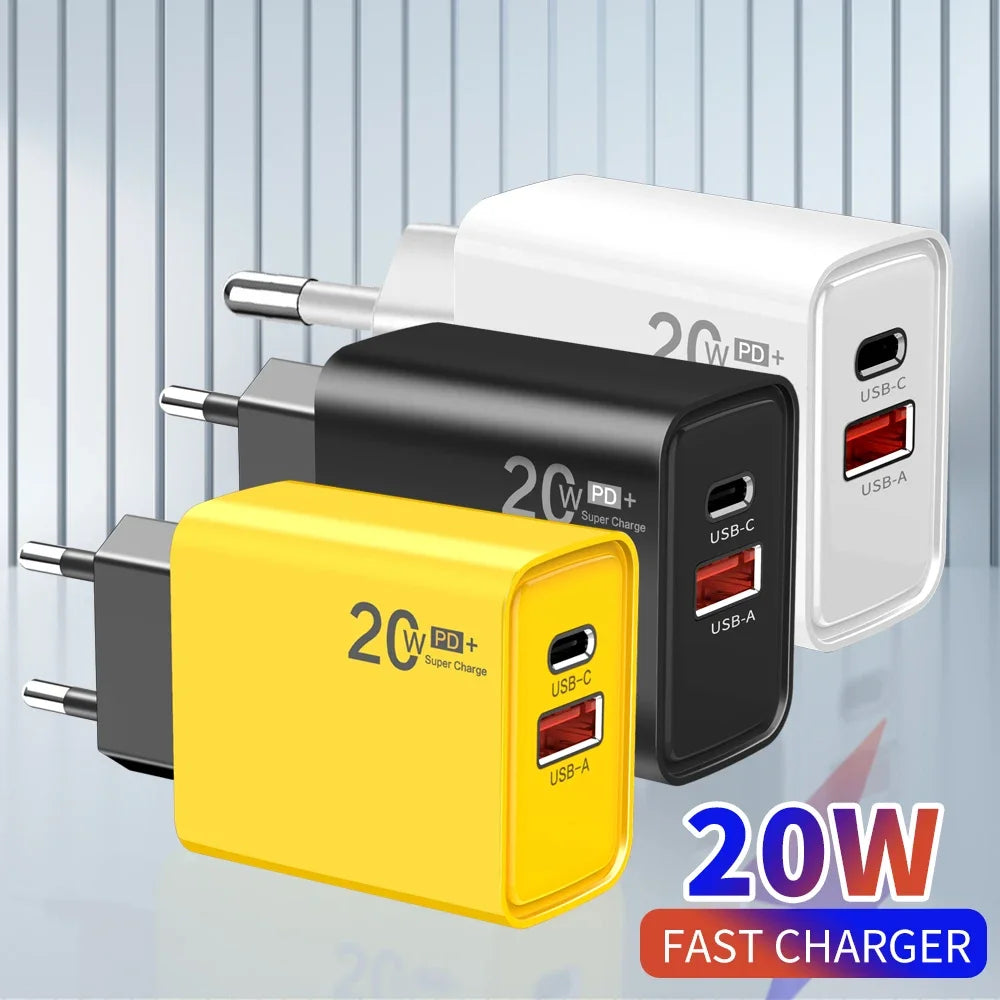 20W USB-C PD Fast Charger – iPhone 15, Samsung S24 & More USB-C Wall Charger Zpaxo