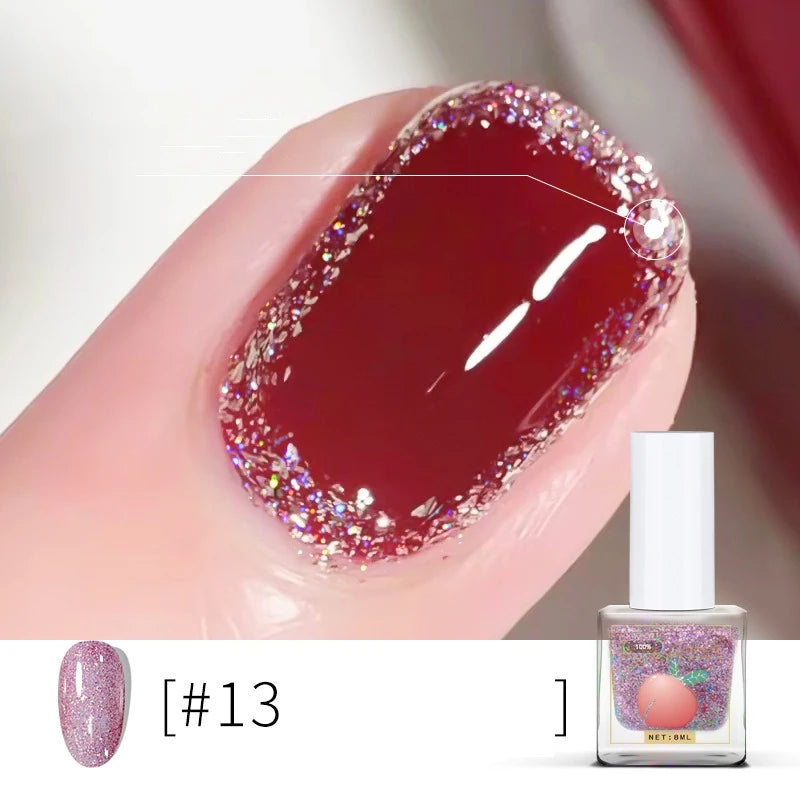 Water-based Peel-off Nail Polish No UV Lamp Needed Long-lasting Zpaxo 13