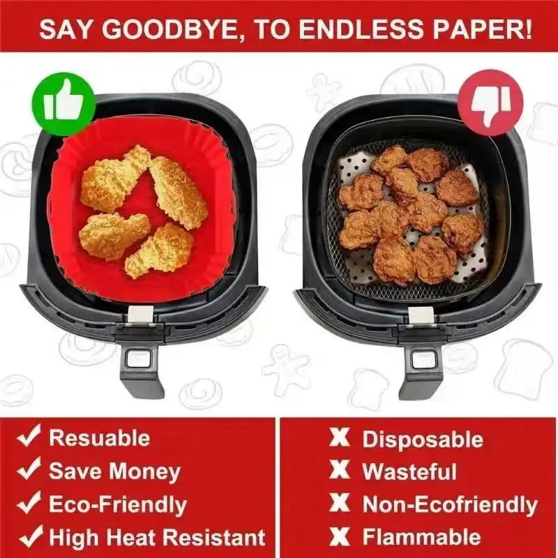 22cm Silicone Air Fryer Liner – Reusable Non-Stick Basket Tray Air Fryer Liner Zpaxo