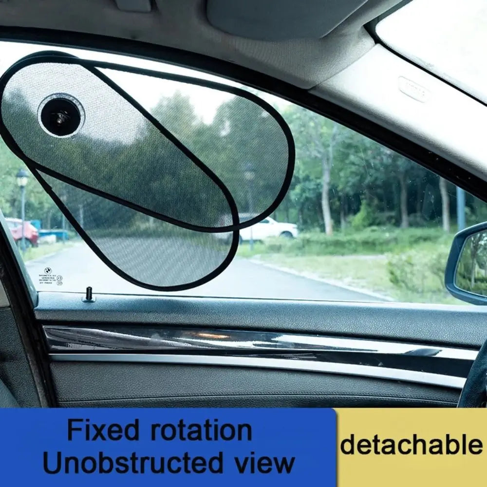 Rotatable Car Side Window Sunshade Non-Obstructive Design Suction Cup Type Black Sun Visor Folding UV Protection Zpaxo