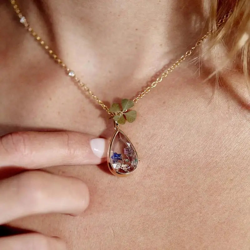 Exceptional Adorable Ocean Heart Water Drop DIY Necklace Pendant Zpaxo