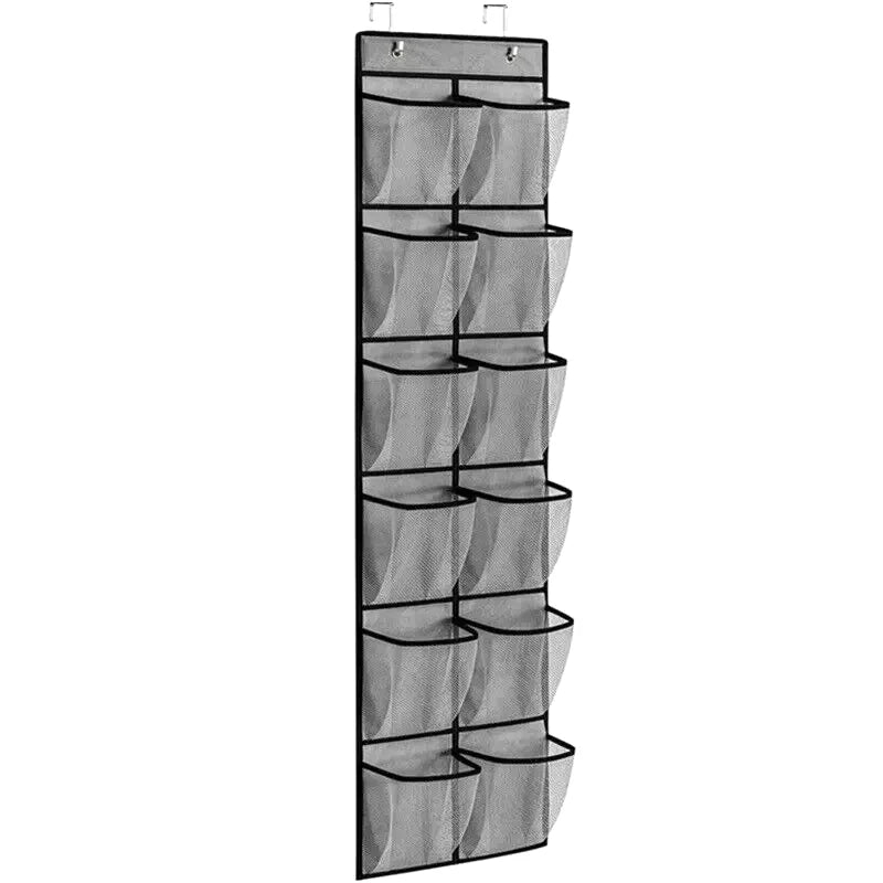 12 24 Grids Wall-mounted Shoe Organiser Fabric Closet Bag Storage