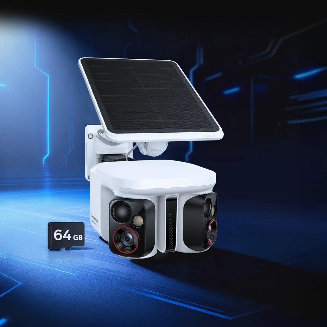Baseus Security X1 Outdoor Dual Camera Wireless 3K Solar Panel Face Zpaxo With 64GB SD Card