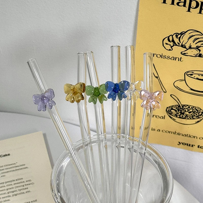 Unique Butterfly Glass Straw Reusable Heat-resistant Party Wedding Zpaxo