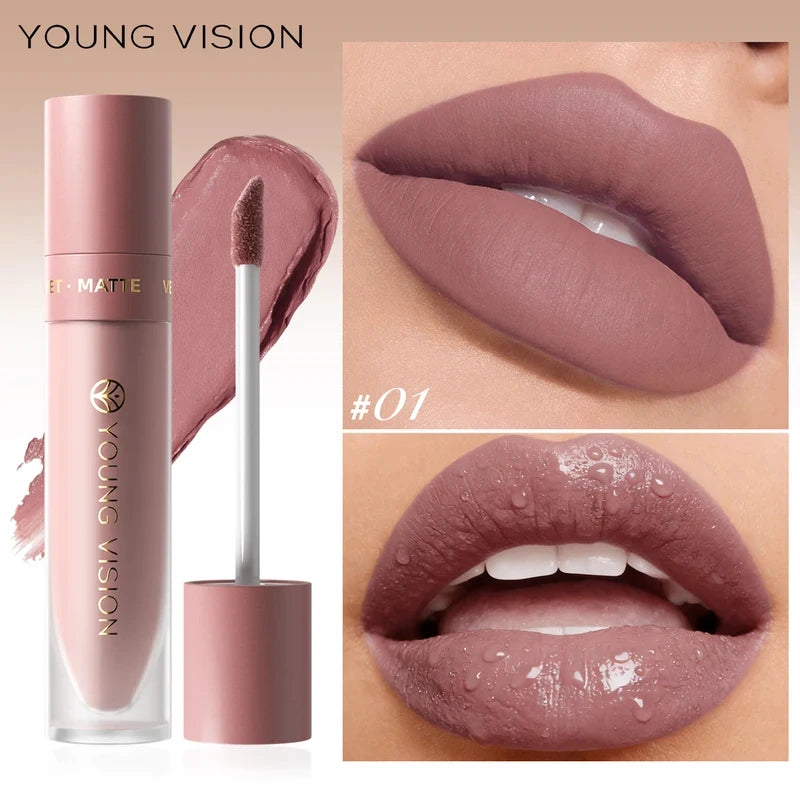 Waterproof Lip Glaze 8 Colors Velvet Matte Long-lasting Transfer-proof Easy Application Matte Lip Gloss 1PC Zpaxo