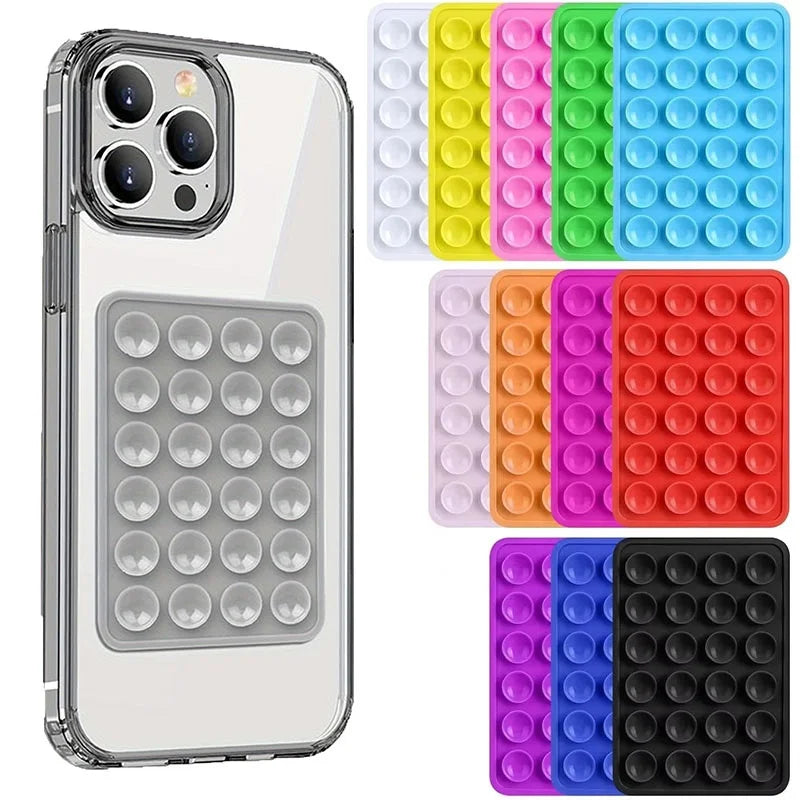 Silicone Suction Phone Holder Mat Multi-functional Suction Cup Phone Stand Square Anti-Slip Single-Sided Case Mount Back Sticker Zpaxo