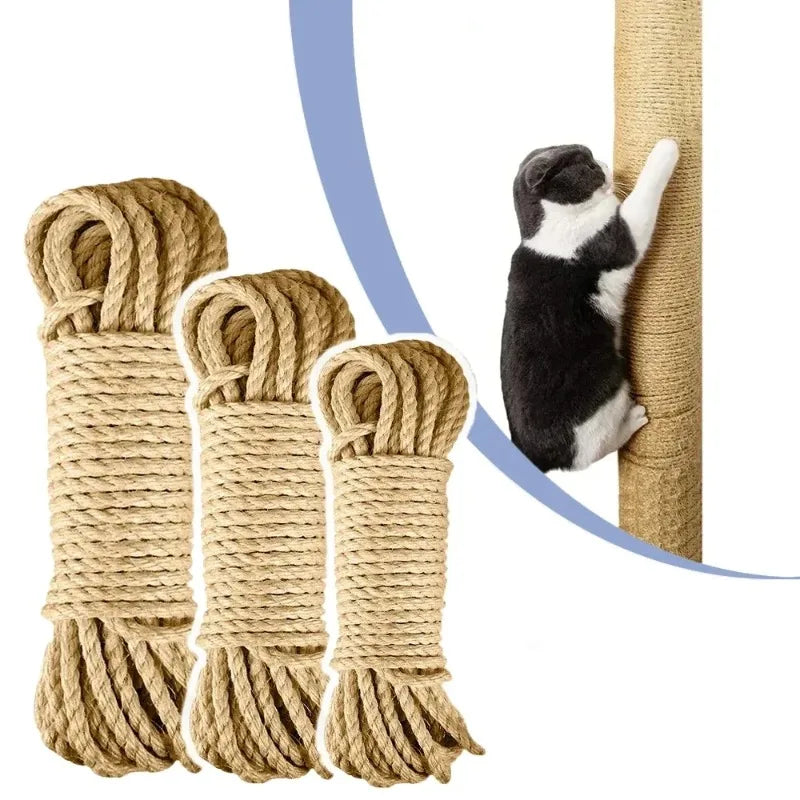 20 50 100M Natural Sisal Rope Cat Scratcher Tree Scratching DIY Toy