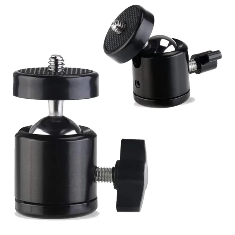 1/4 Inch Swivel Metal Mini Ball Head Tripod Mount Adapter For GoPro 13 Insta 360 DSLR Camera Camcorder Light Bracket Accessories Zpaxo