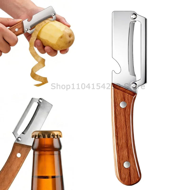 3in1 Professional Fruit Knife Multifunctional Fruit and Vegetable Peeler Tool for Slicer Vegetable Peeler with Bottle Opener Zpaxo plastic Peeler-1PCS