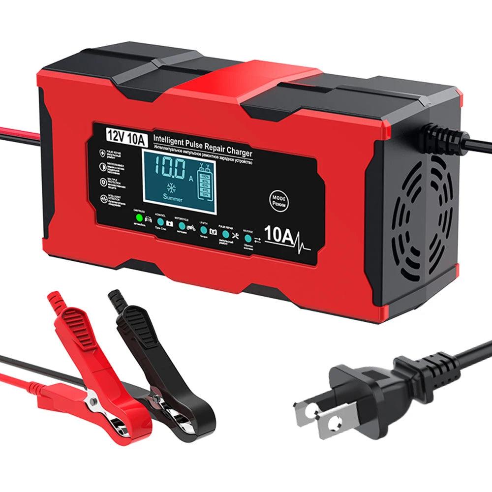 Digital LCD Display Car Battery Charger Pulse Repair Smart Charging