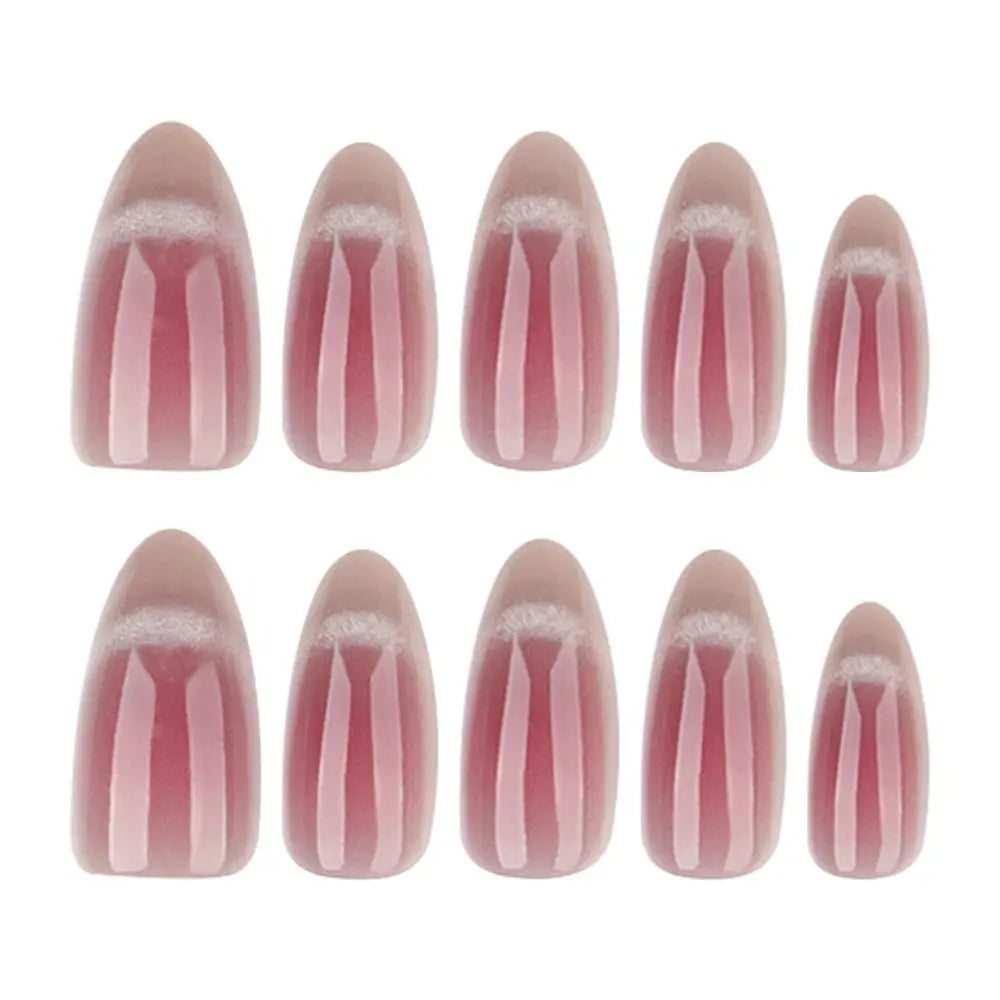 Manicure Long Almond False Nails Flowers Butterfly Aurora Fake French Zpaxo