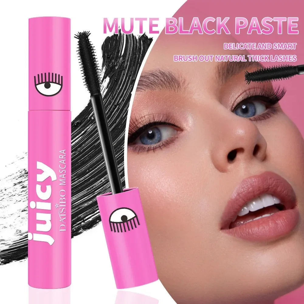 5D False Lash Effect Mascara Ultra Black Waterproof & Sweatproof Curling Fiber Non-caking Extension Forked Brush Head Cosmetics Zpaxo