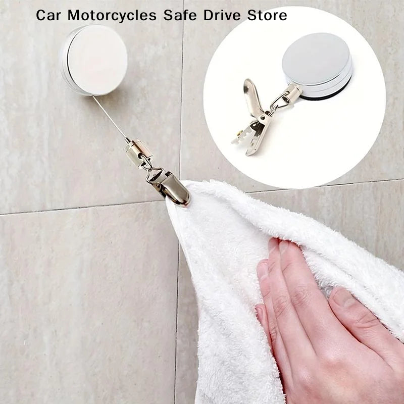CM1 2 Retractable Towel Rack Automatic Rebound No Drilling