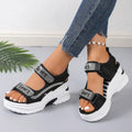 Summer Women's Sexy Roman Crystal Thick Sole Casual Walking Shoes