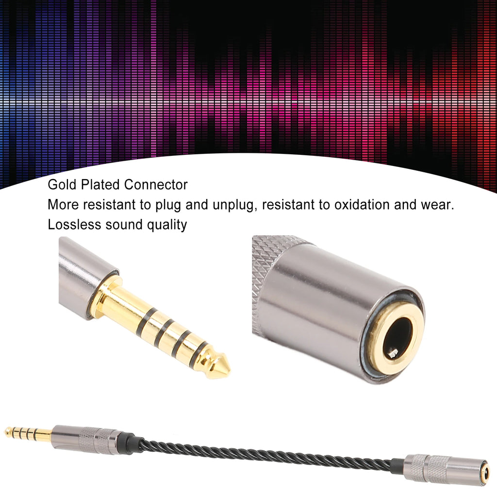 Headphone Adapter Cable Gold Plated Balanced Male Stereo Female Cord