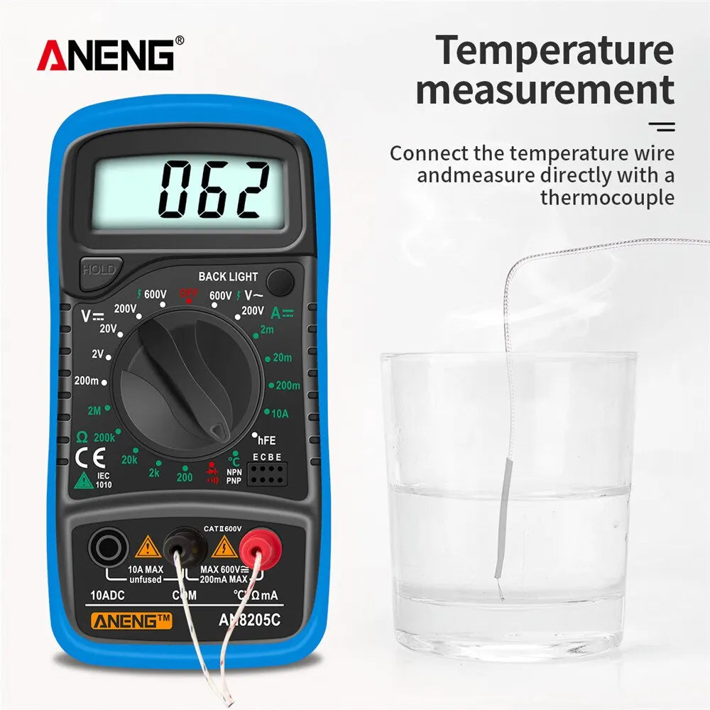 ANENG AN8205C Digital Multimeter Meter Thermocouple LCD Backlight