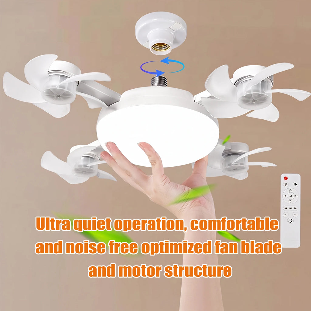 Drone Design Silent Ceiling Fan Light E27 Base Remote Controlled