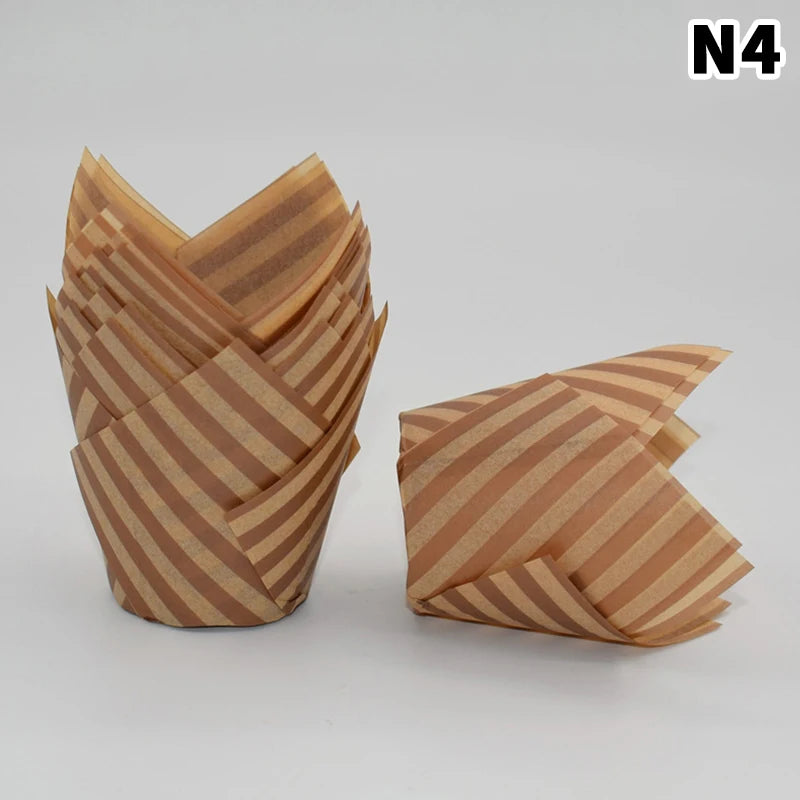 Sets Tulip Muffin Cupcake Paper Cups Oilproof Cupcakes Liners Baking Zpaxo 4
