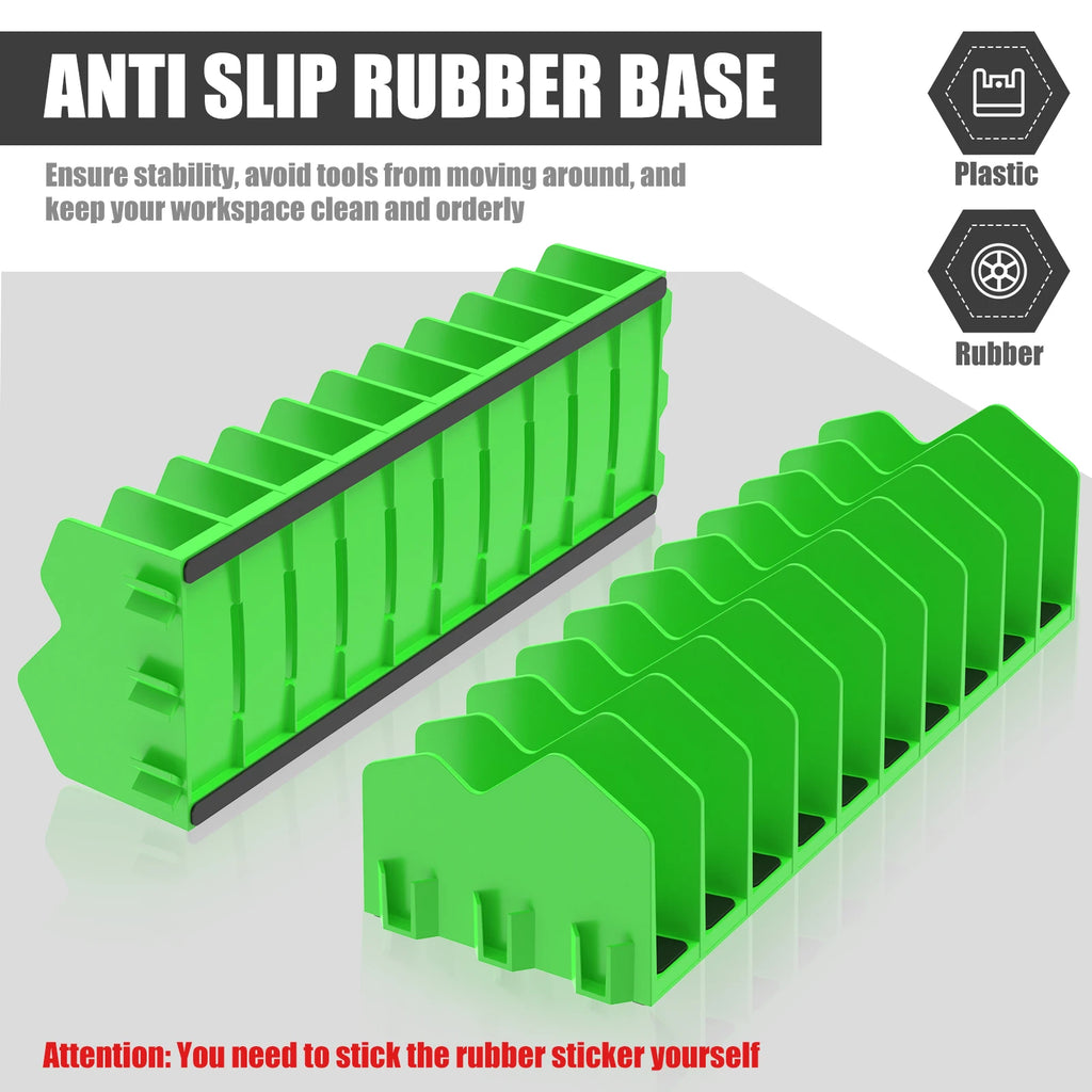 2 Plier Organizer Rack 10-Slot Tool Non-slip Rubber Base Drawer