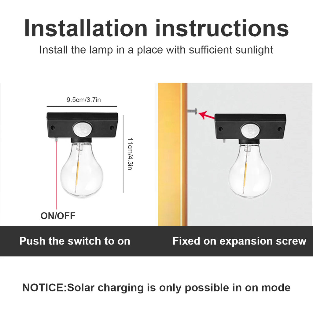 Solar Lamp Outdoor Indoor Bulb Lantern Motion Sensor Wall Light Zpaxo