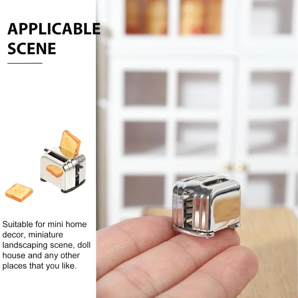 Mini Metal Toaster 1:12 & 1:6 Dollhouse Breakfast Accessory