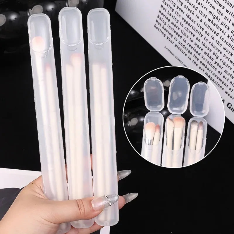 Portable Transparent Makeup Brush Storage Box Kitchen Eye Pencil Travel Accessory with Cover Organizer Case Beauty Tool Zpaxo