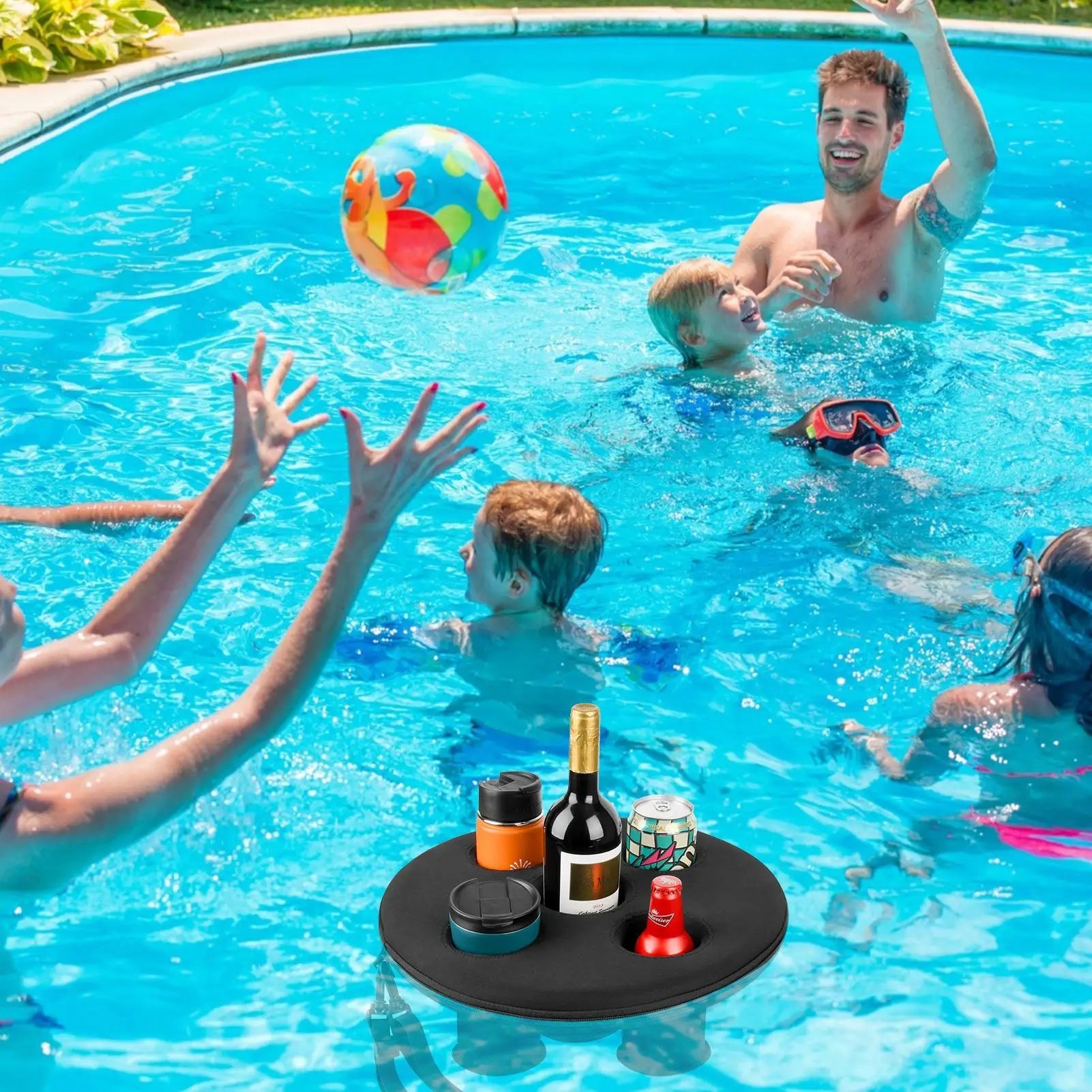 Pool Drink Holder Five Hole Floater Water Surface Coaster Floating