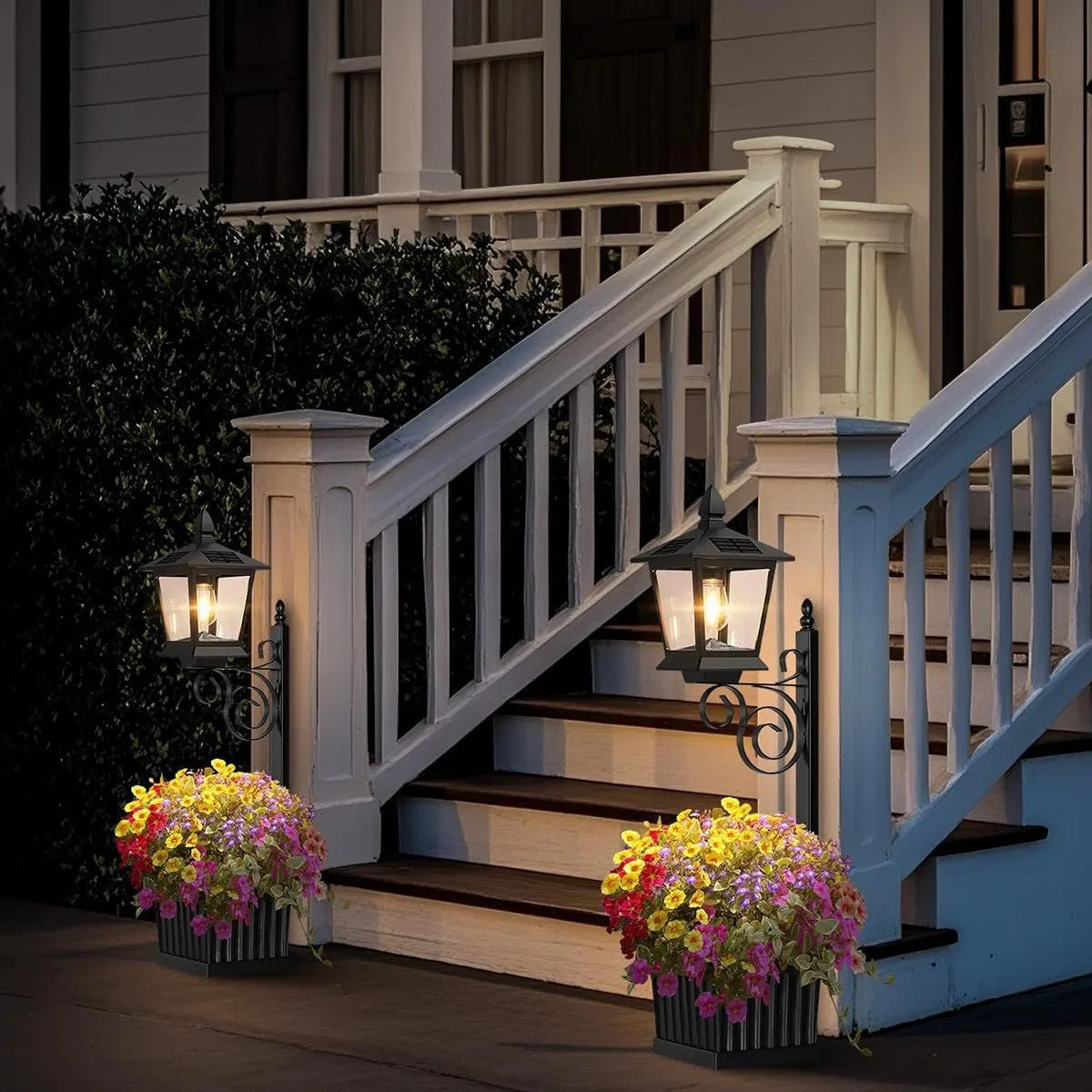 2-in-1 Solar Planter Lamp Warm White Light Waterproof Outdoor Wall