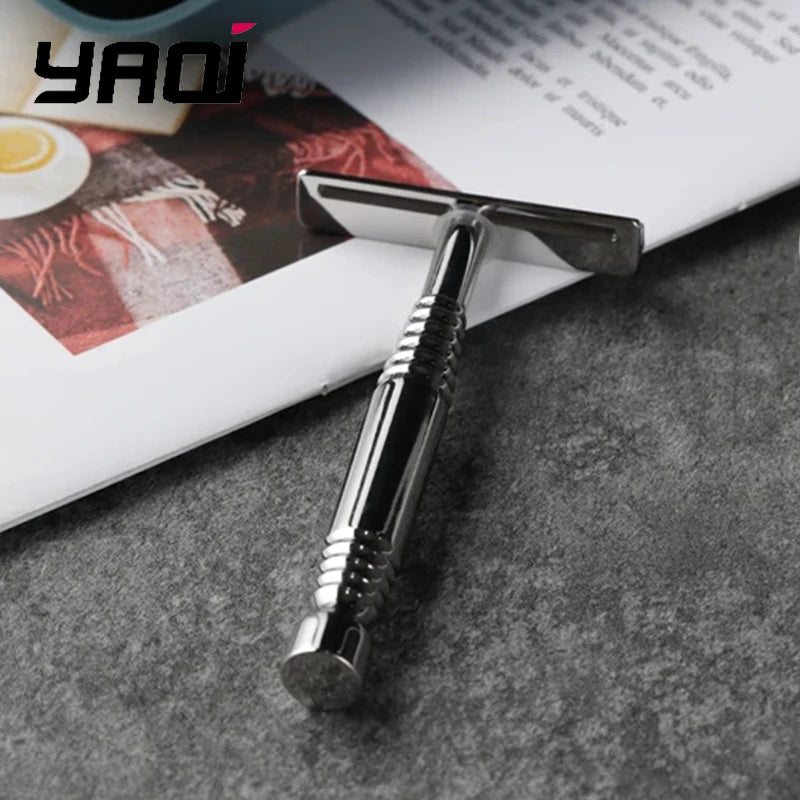 2026 Flash Sale！YAQI Romulus Polished 316 stainless Steel AC Blade Single-edged Mens Shaving Safety Razor Zpaxo