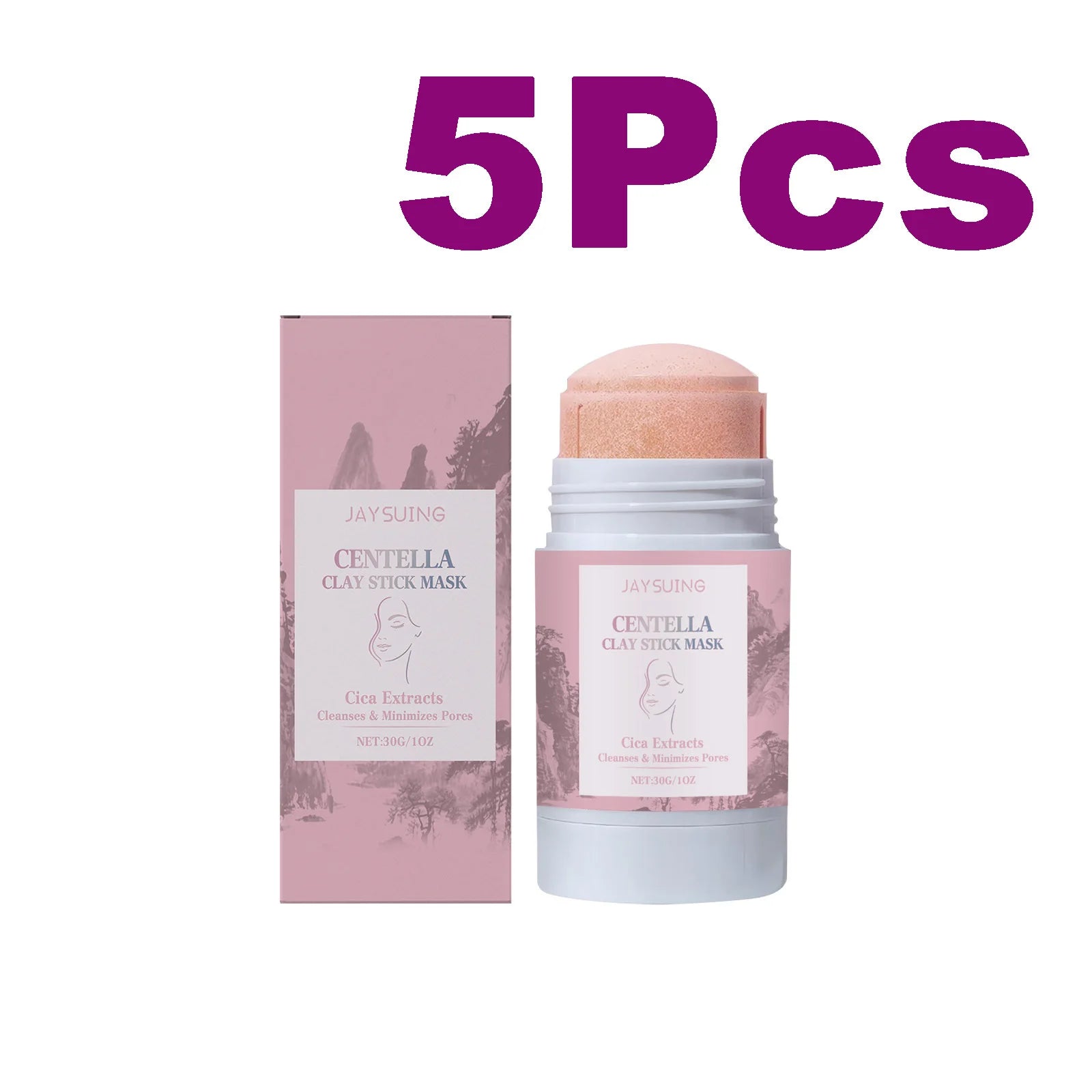 Centella Asiatica Clay Stick Mask – Pore Cleanser & Blackhead Remover Clay Face Mask Zpaxo 5 x 30g Boxed