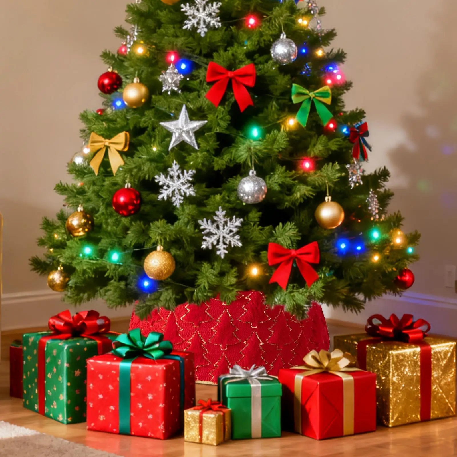 Tree Collar Plush Bohemian Protector Upper Diameter Christmas Stand