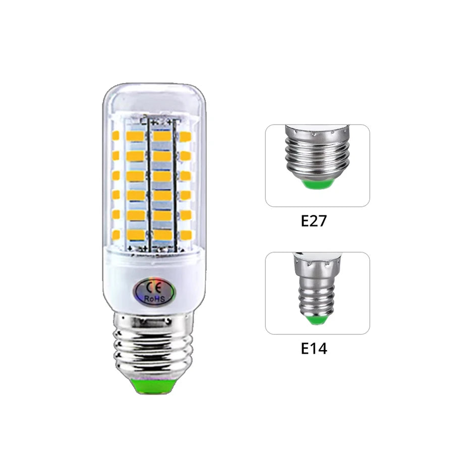 E27 E14 LED Lamp SMD 5730 220V Corn Light Bulb 24 36 56 72 LEDs Energy Saving Lamp Ampoule LED Chandelier Lighting for Home Zpaxo