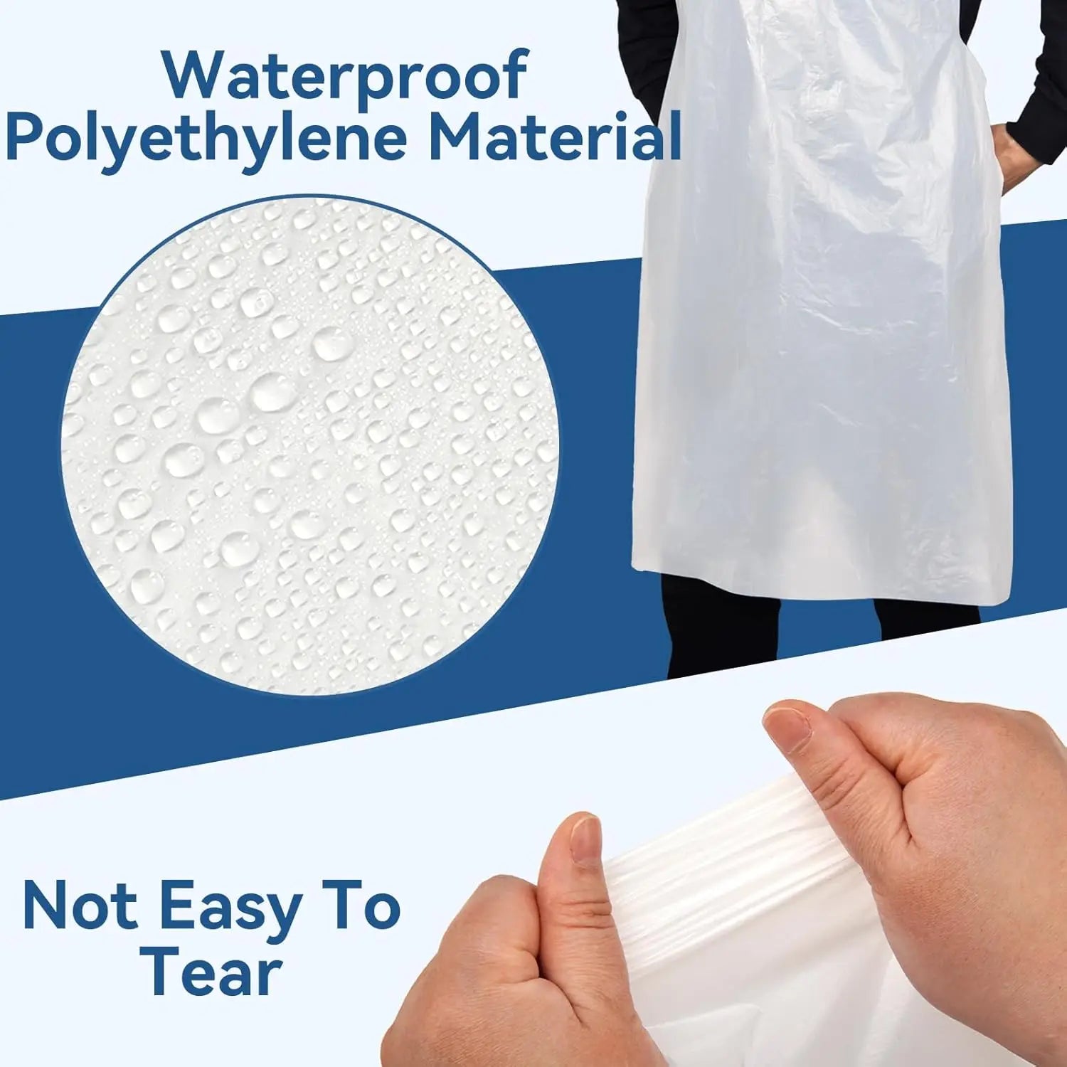 Extra Long Thick Plastic Apron Disposable Waterproof Oil-proof Adults